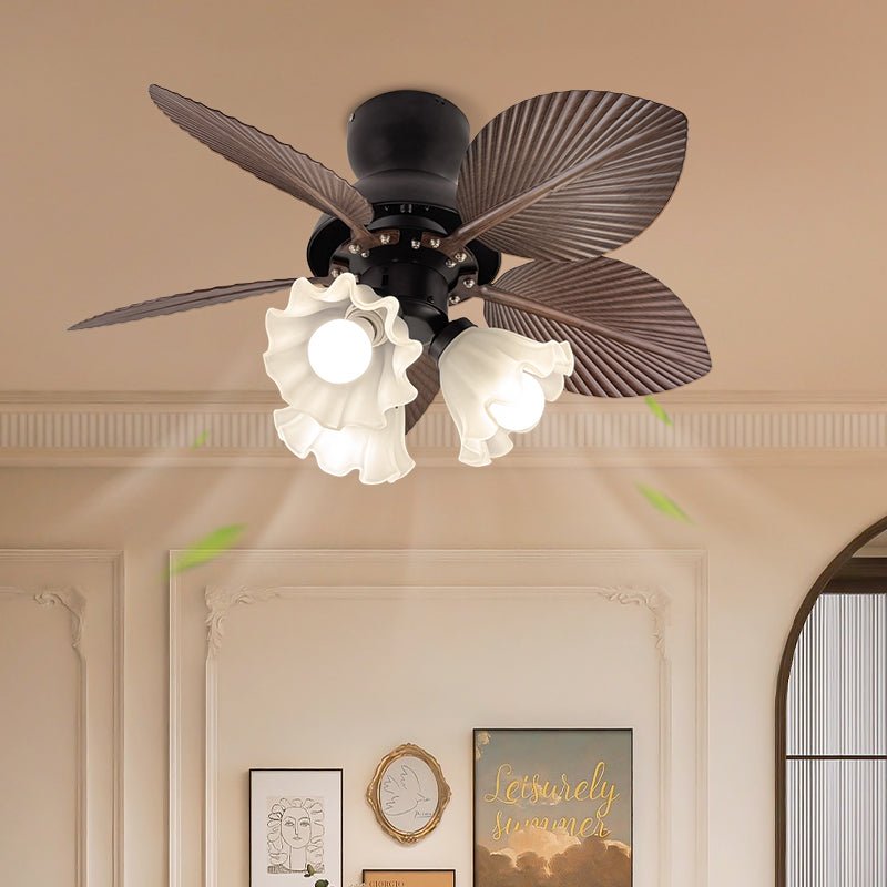 Ventilador de Techo con Luz Qers en acabado negro