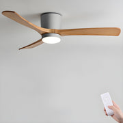 Ventilador de Techo Moderno de Madera Elena con Luz en acabado Gris