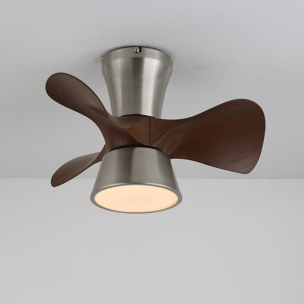 Ventilador de Techo Nera Moderno de Madera con Luz, vista cenital