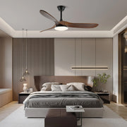 Primer plano de las aspas de madera del Ventilador de Techo Moderno Velix de Madera con Luz