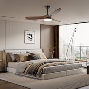 Ventilador de Techo Moderno Velix de Madera con Luz en acabado Veta de Madera Natural