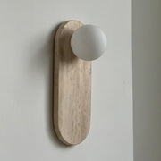 Viphaor Modern Minimalist Beige Travertine Glass Sconce Wall Lamp - Lamp Copper