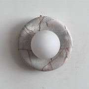 Vomire Premium Nordic Art Red Marble Sconce Wall Lamp - Lamp Copper