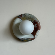 Vomire Premium Nordic Art Red Marble Sconce Wall Lamp - Lamp Copper