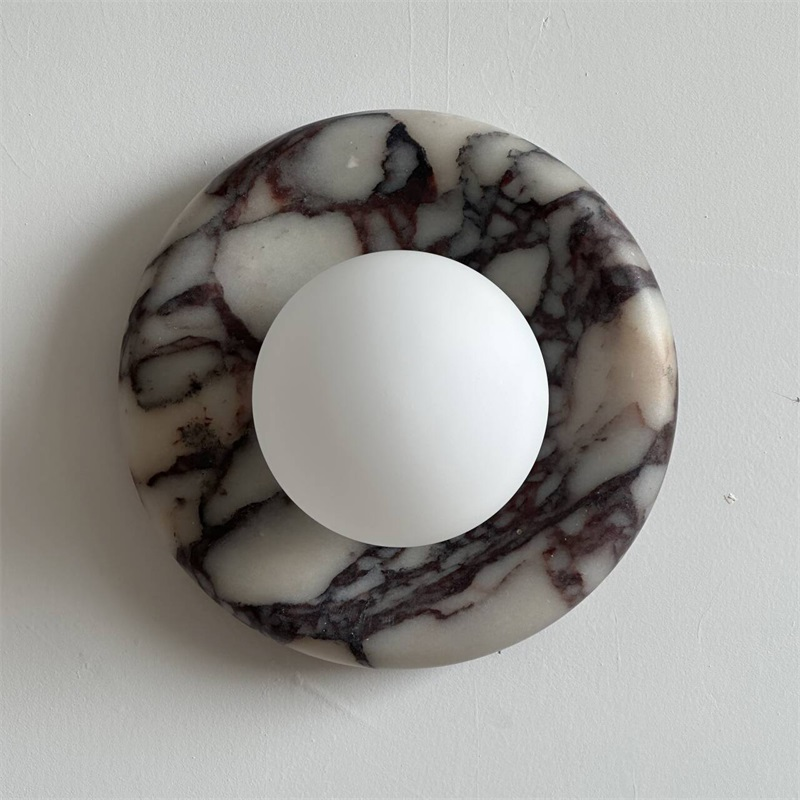 Vomire Premium Nordic Art Red Marble Sconce Wall Lamp - Lamp Copper