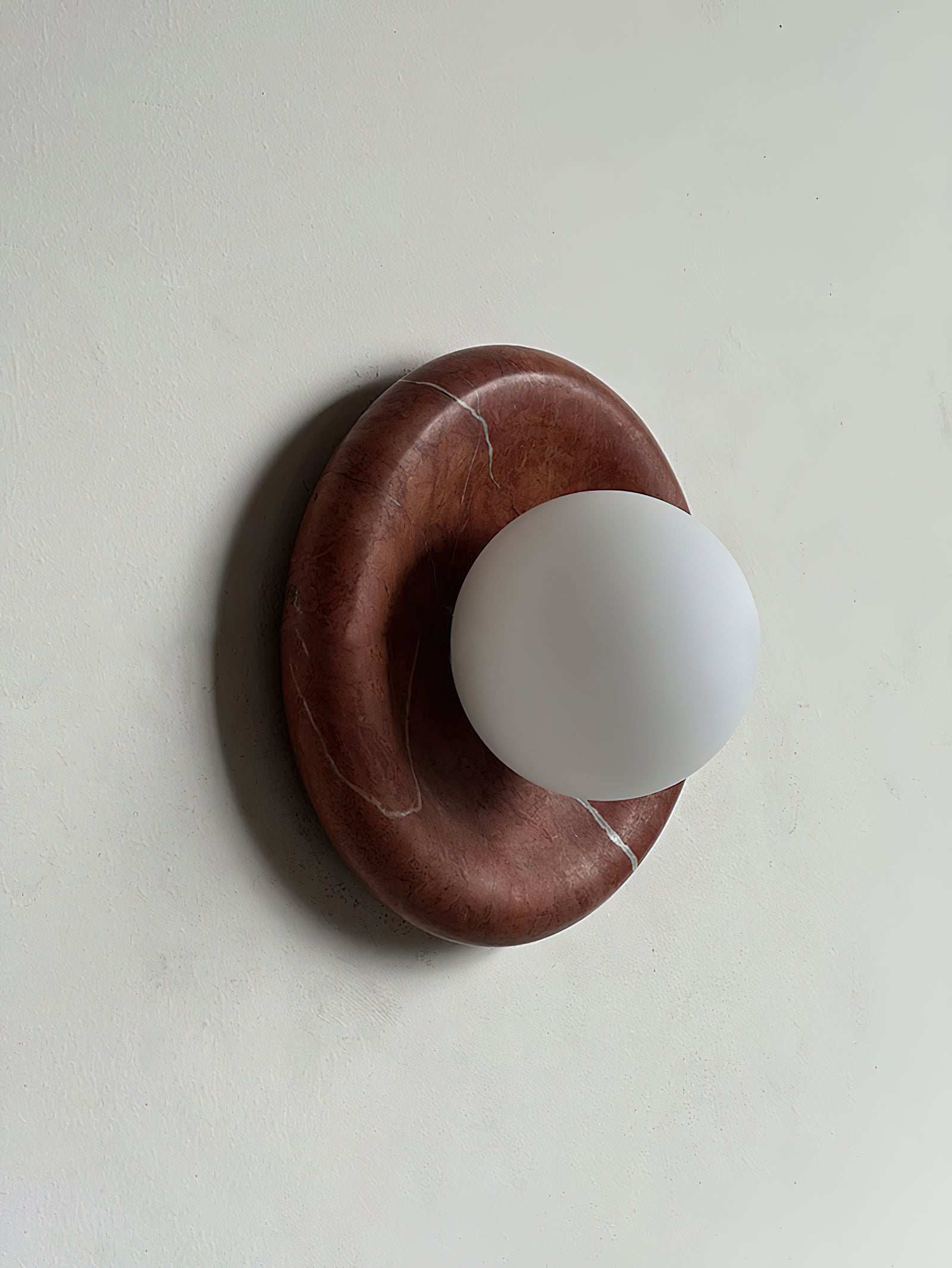 Vomire Premium Nordic Art Red Marble Sconce Wall Lamp - Lamp Copper
