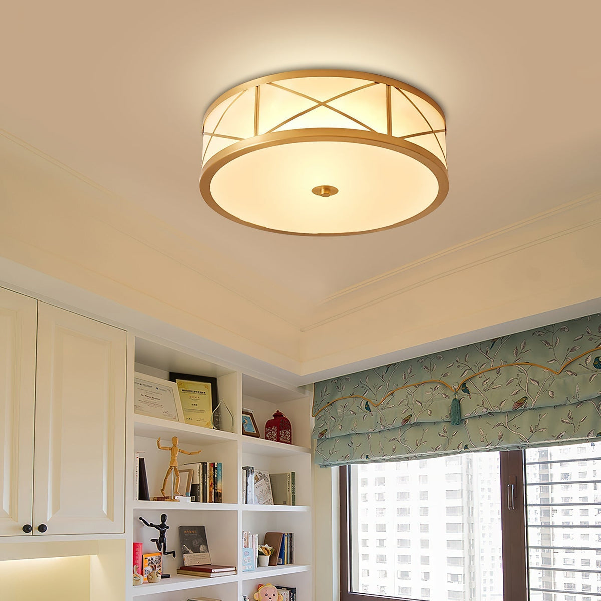 Vovene Modern Minimalist Brass Glass Ceiling Light - Lamp Copper