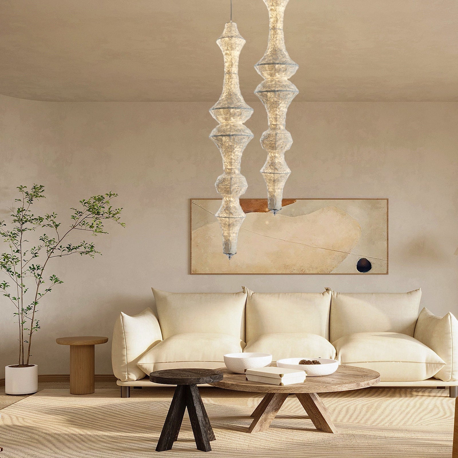 Vozoryra Textured Paper Pendant Light - Aura Lighting