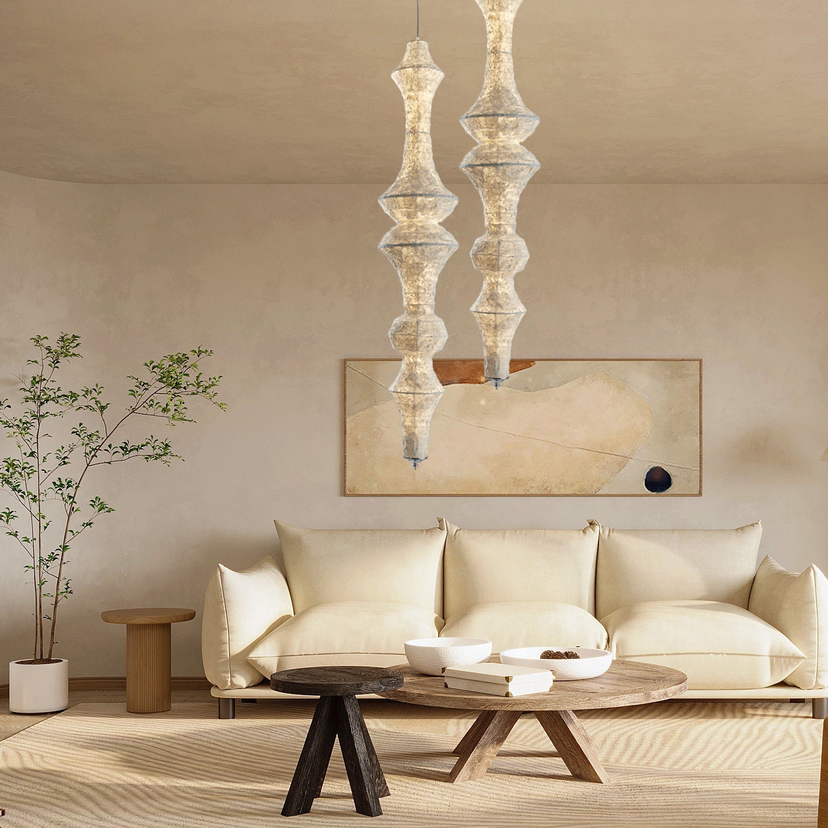 Vozoryra Textured Paper Pendant Light - Aura Lighting
