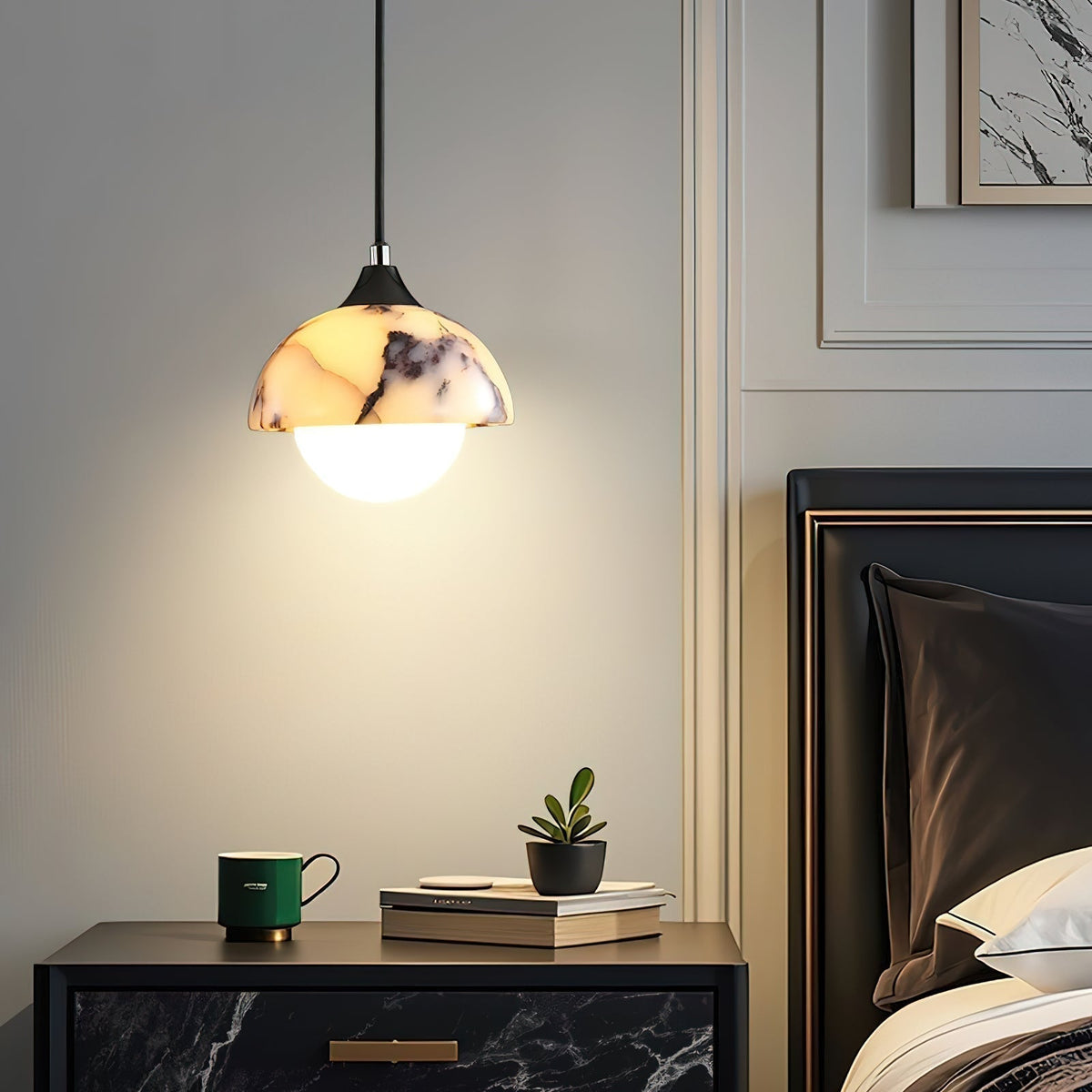 Yrvuvys Modern Minimalist Marble Pendant Lamp - Lamp Copper