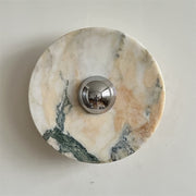 Zeno Modern Minimalist Round Chrome Marble Metal Wall Sconce - Lamp Copper