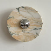 Zeno Modern Minimalist Round Chrome Marble Metal Wall Sconce - Lamp Copper