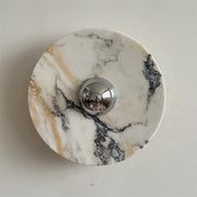 Zeno Modern Minimalist Round Chrome Marble Metal Wall Sconce - Lamp Copper