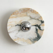 Zeno Modern Minimalist Round Chrome Marble Metal Wall Sconce - Lamp Copper
