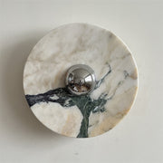 Zeno Modern Minimalist Round Chrome Marble Metal Wall Sconce - Lamp Copper