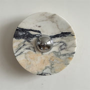 Zeno Modern Minimalist Round Chrome Marble Metal Wall Sconce - Lamp Copper
